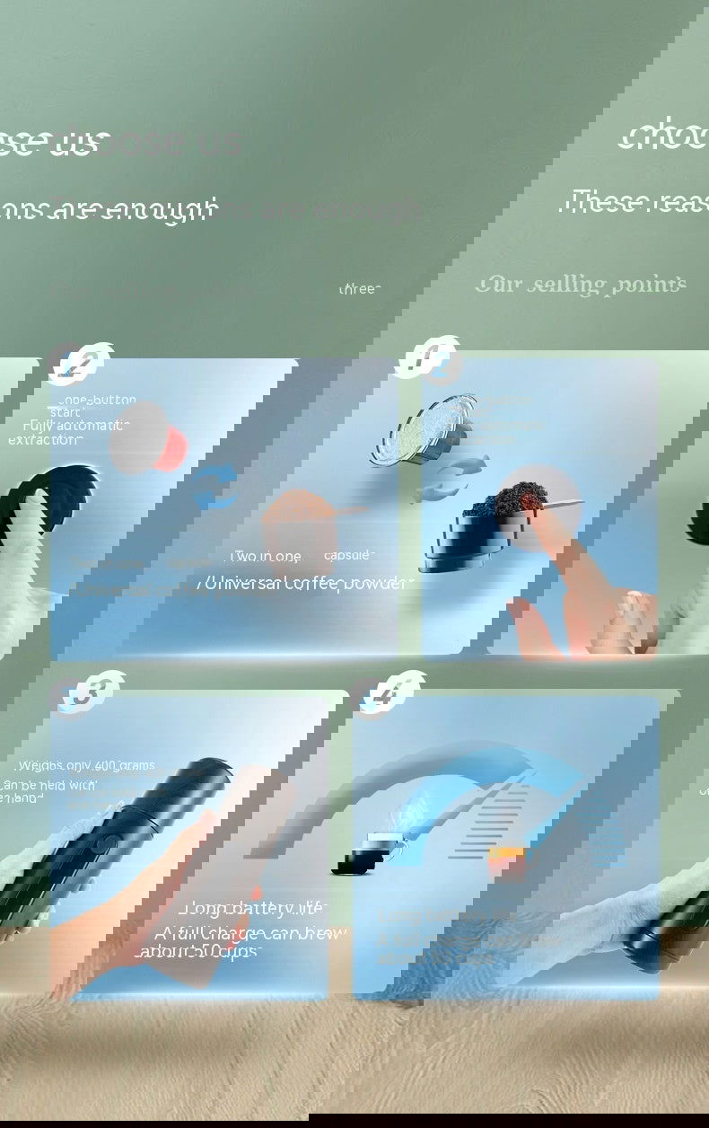 Coffee Machine Travel Portable Outdoor Small Concentrated Mini Capsule Ground Coffee Dual-use - Grand Goldman