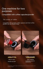 Coffee Machine Travel Portable Outdoor Small Concentrated Mini Capsule Ground Coffee Dual-use - Grand Goldman