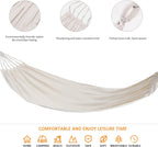 Colel Hammock, Cotton Canvas Hammock Portable Camping Hammock with Carrying Bag Two Anti Roll Balance Beam Metal Carabiner Ropes and Tree Straps for Travel Patio Garden - Grand Goldman