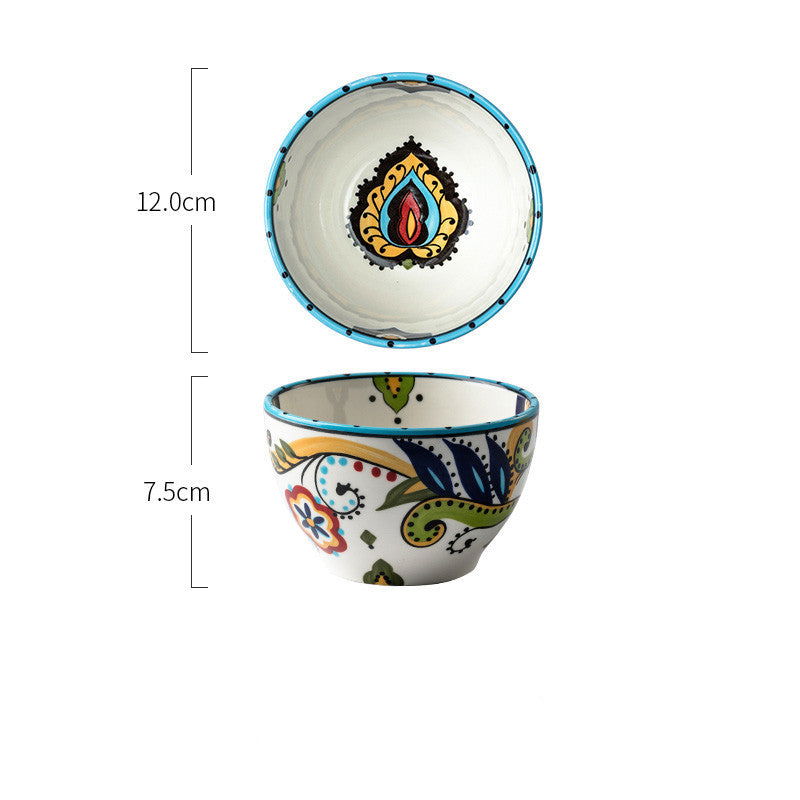 Color Bowl Ceramic Family Couples Cartoon Creative Nordic Style - Grand Goldman
