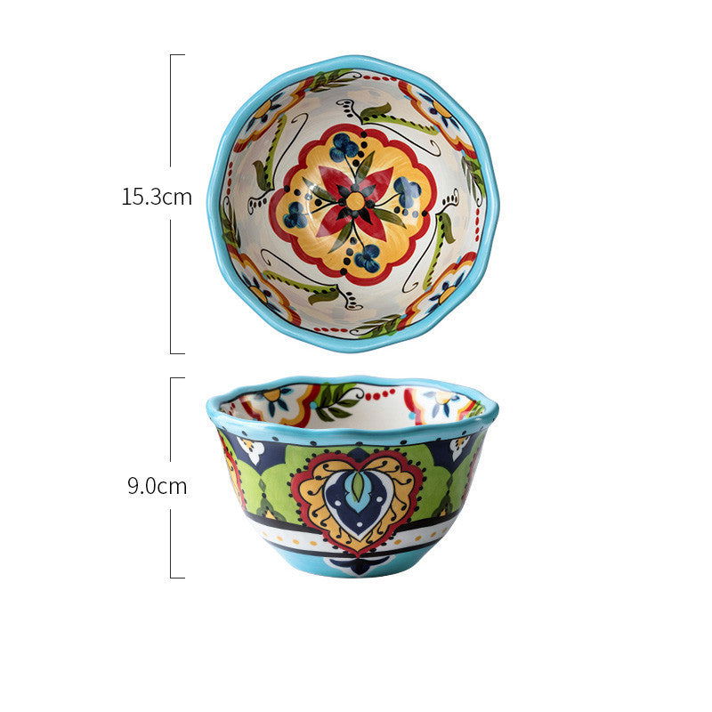 Color Bowl Ceramic Family Couples Cartoon Creative Nordic Style - Grand Goldman