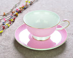 Color Coffee Bone China Coffee Cup And Saucer Set - Grand Goldman