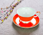 Color Coffee Bone China Coffee Cup And Saucer Set - Grand Goldman