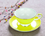 Color Coffee Bone China Coffee Cup And Saucer Set - Grand Goldman