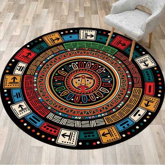 Color Maya Ethnic Style Living Room Bedroom Carpet - Grand Goldman