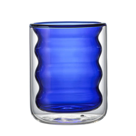 Colored Spiral Glass Double Cup - Grand Goldman