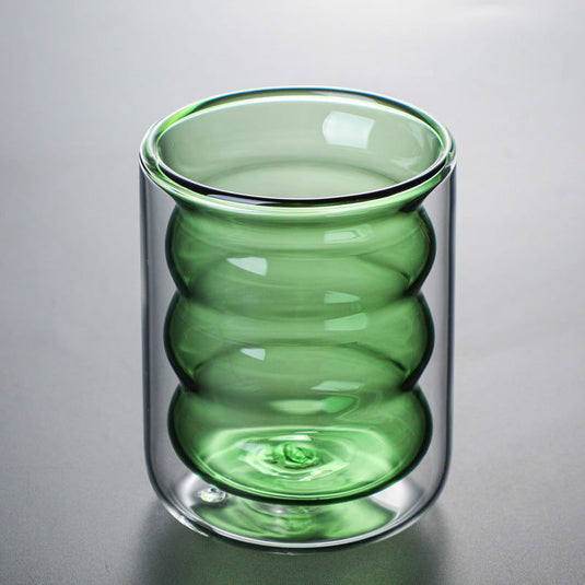 Colored Spiral Glass Double Cup - Grand Goldman