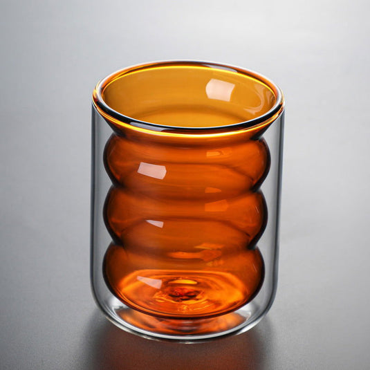 Colored Spiral Glass Double Cup - Grand Goldman