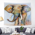 Colorful Elephant Peach Skin Tapestry Fabric Wall Decoration Hanging Cloth - Grand Goldman