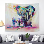 Colorful Elephant Peach Skin Tapestry Fabric Wall Decoration Hanging Cloth - Grand Goldman