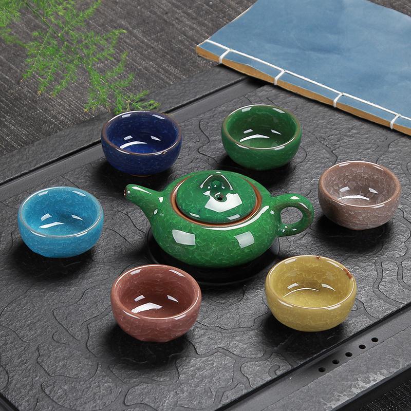 Colorful Ice Crack Kung Fu Tea Set - Grand Goldman