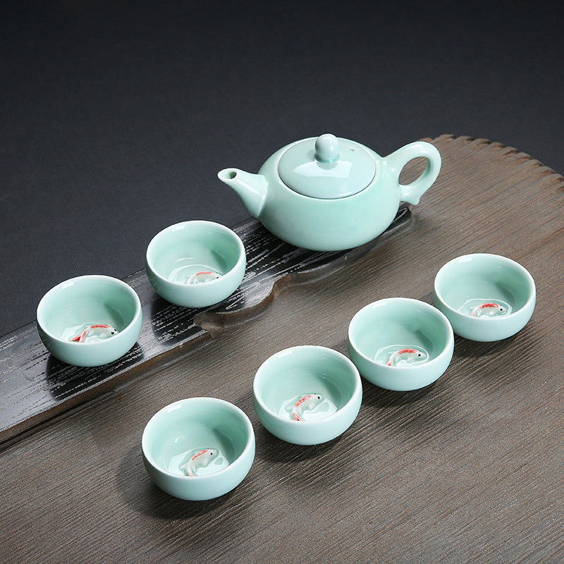 Colorful Ice Crack Kung Fu Tea Set - Grand Goldman