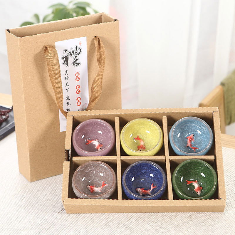 Colorful Ice Crack Kung Fu Tea Set - Grand Goldman