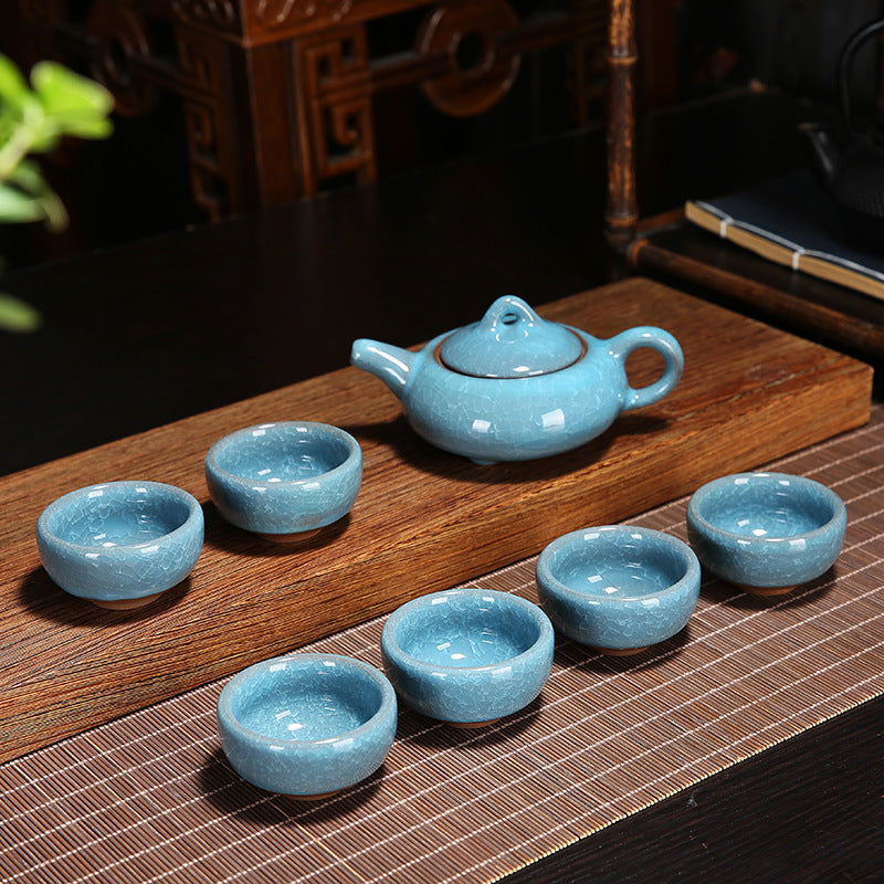 Colorful Ice Crack Kung Fu Tea Set - Grand Goldman