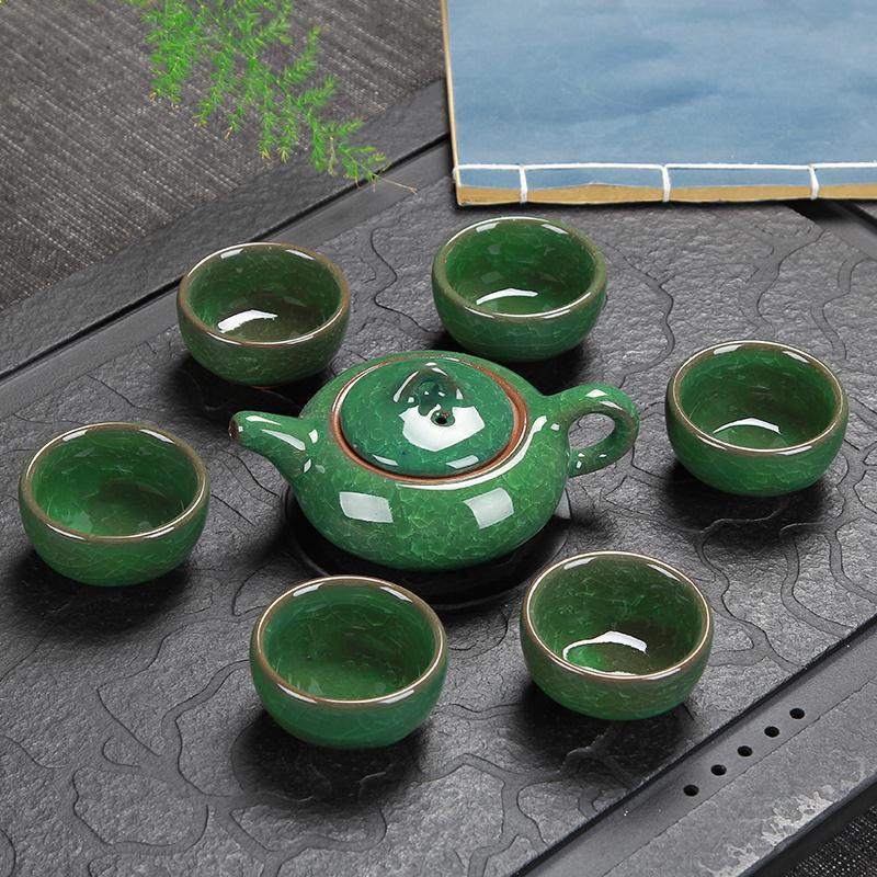 Colorful Ice Crack Kung Fu Tea Set - Grand Goldman