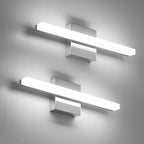 Combuh Modern Bathroom Light Fixtures Over Mirror 16 Inch IP44 9W Chrome Bathroom Vanity Light Bar for Bathroom Wall Light Fixtures Cool White 6000K - Grand Goldman