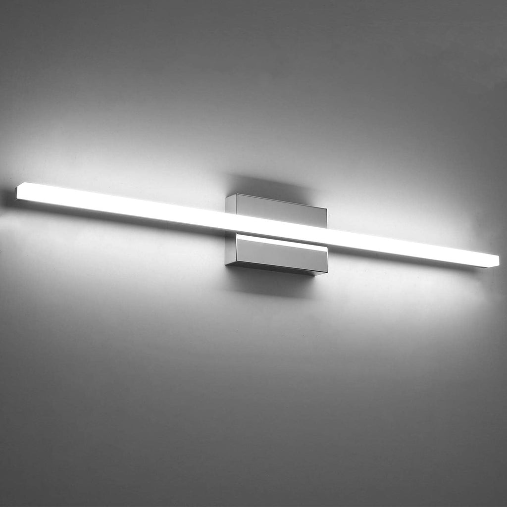 Combuh Modern Bathroom Light Fixtures Over Mirror 16 Inch IP44 9W Chrome Bathroom Vanity Light Bar for Bathroom Wall Light Fixtures Cool White 6000K - Grand Goldman