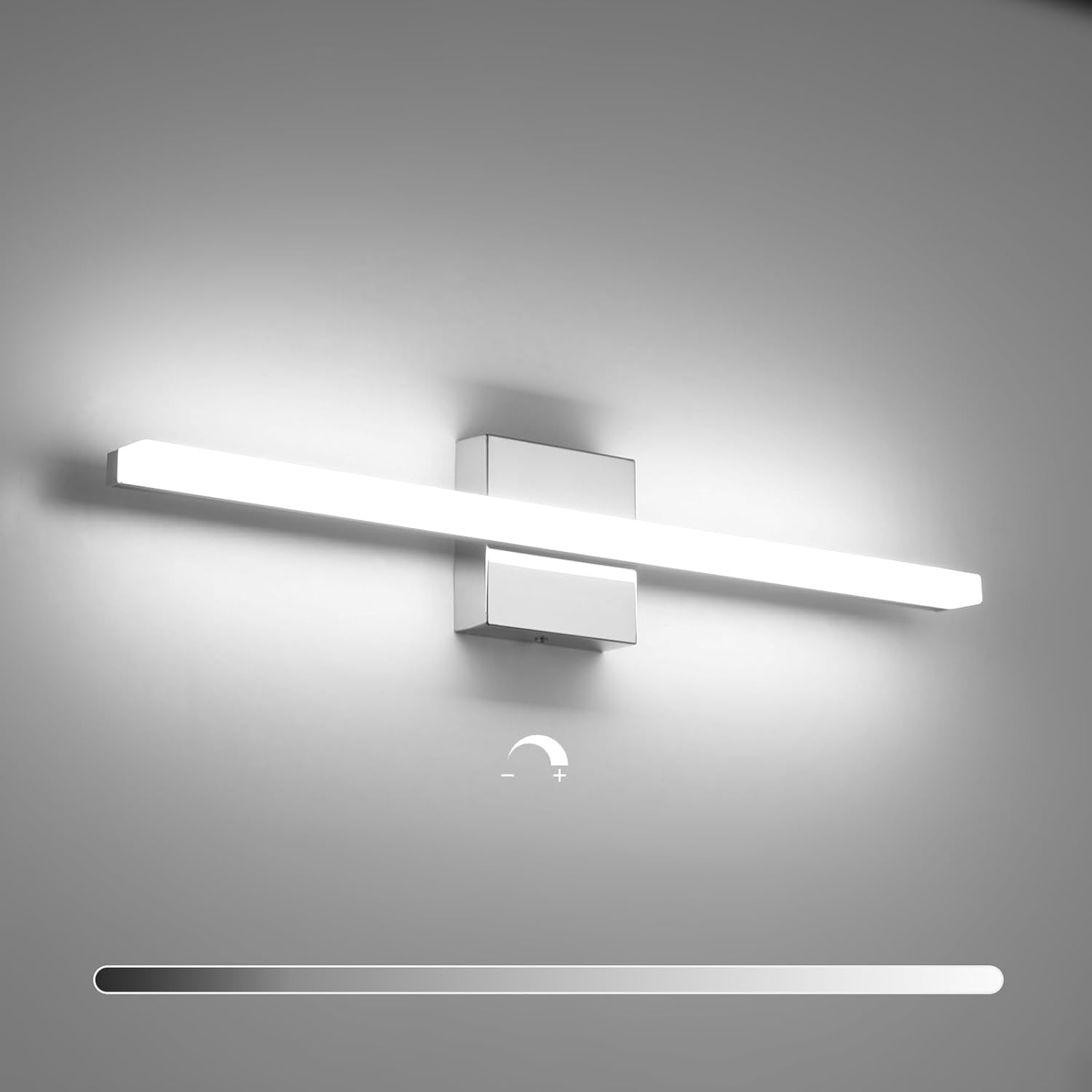 Combuh Modern Bathroom Light Fixtures Over Mirror 16 Inch IP44 9W Chrome Bathroom Vanity Light Bar for Bathroom Wall Light Fixtures Cool White 6000K - Grand Goldman