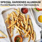 Commercial Quality Baking Sheet Pan Set, Natural Aluminum Cookie Sheet, Umite Chef Warp Resistant Nonstick Baker's Half Sheet Pan, Large Thick Cookie Tray Pans for Baking, Roasting(2 Pack, 18X13Inch) - Grand Goldman