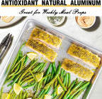 Commercial Quality Baking Sheet Pan Set, Natural Aluminum Cookie Sheet, Umite Chef Warp Resistant Nonstick Baker's Half Sheet Pan, Large Thick Cookie Tray Pans for Baking, Roasting(2 Pack, 18X13Inch) - Grand Goldman