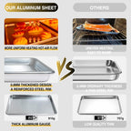 Commercial Quality Baking Sheet Pan Set, Natural Aluminum Cookie Sheet, Umite Chef Warp Resistant Nonstick Baker's Half Sheet Pan, Large Thick Cookie Tray Pans for Baking, Roasting(2 Pack, 18X13Inch) - Grand Goldman