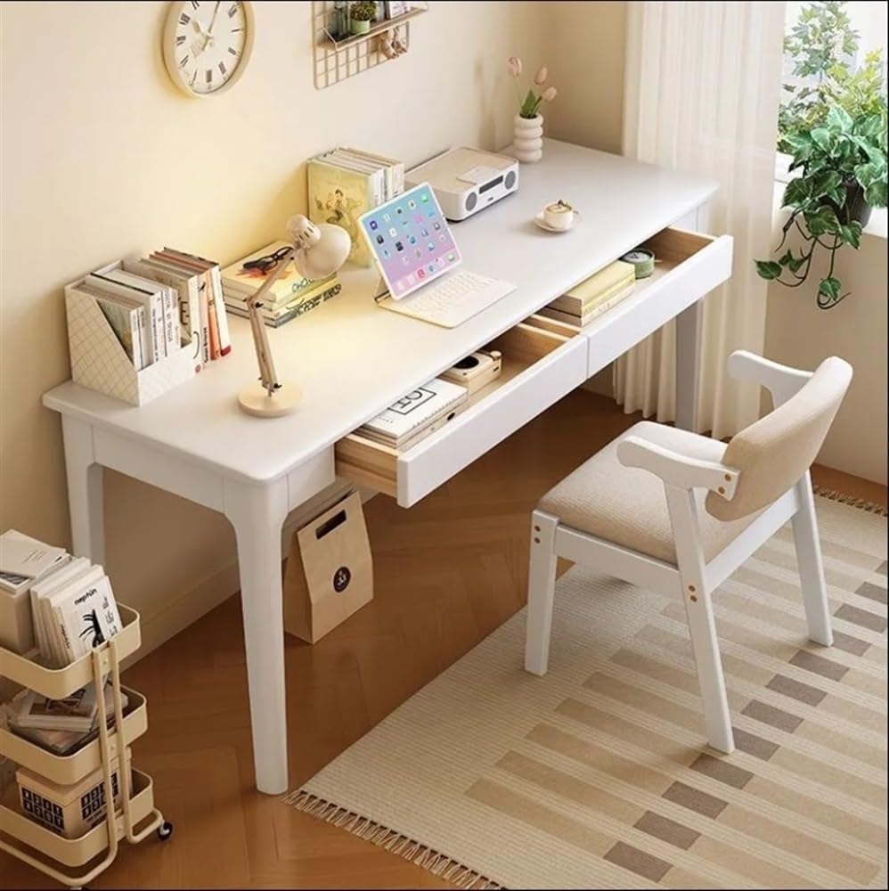 Computer Desk, Home Office Modern Desk and Chair Set, Wood Writing Desk, Executive Desk, Wooden Writing Desk Study Table, Home Office Study Desk(Brown,80CM-31.5IN) - Grand Goldman