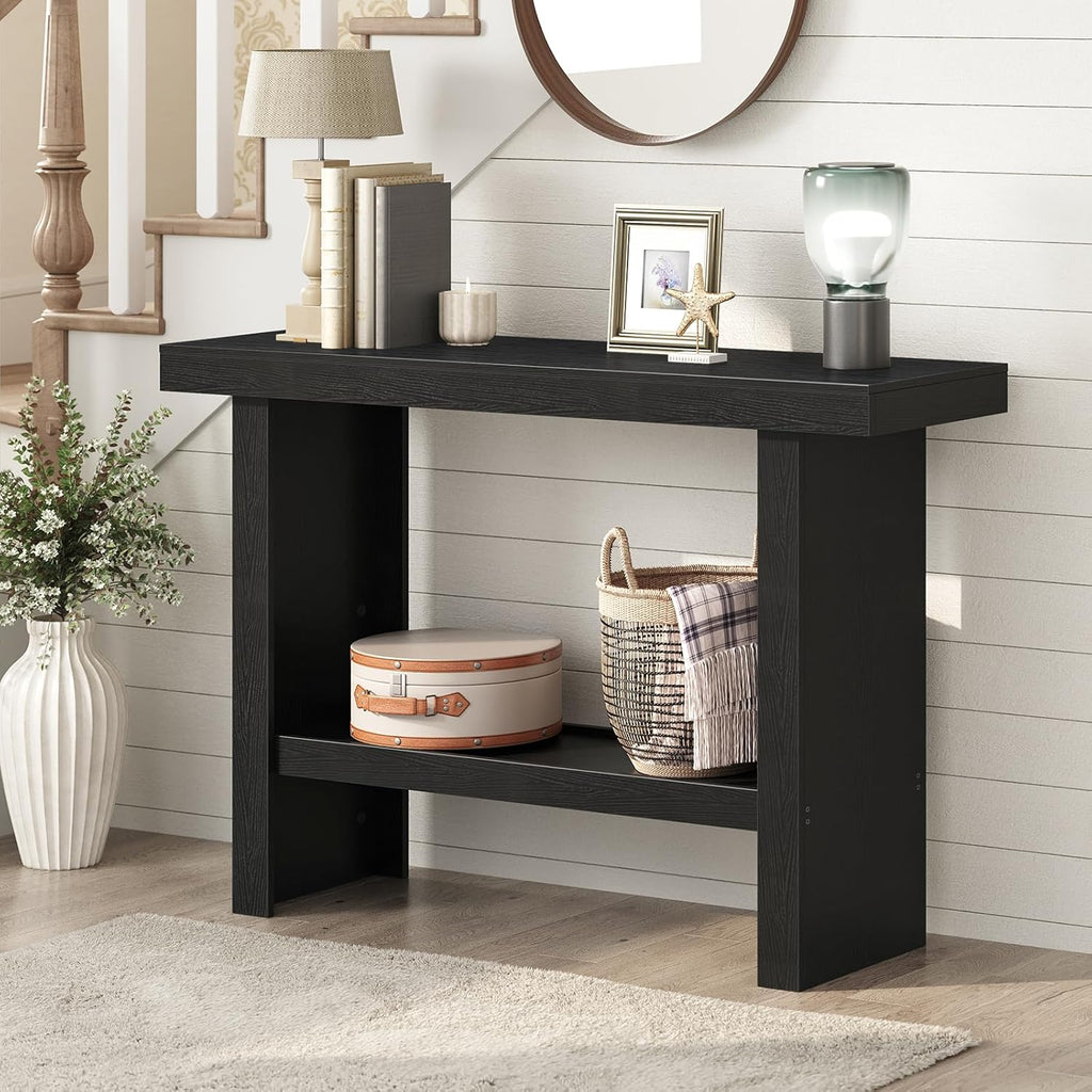 Console Table, 39.4'' Black Entryway Table for Hallway, Narrow Sofa Table Behind The Couch, Modern Foyer Tables for Entrance, Living Room, Corridor, Easy Assembly, Black CTHB16801 - Grand Goldman
