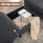 Convertible Sectional Couches for Living Room, L-Shaped Couch 3 Seats Sofas with Storage Chaise & 2 Cup Holders, Small Sofa for Apartment, Compact Spaces, Dark Grey - Grand Goldman