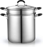 Cook N Home 4-Piece 8 Quart Multipots, Stainless Steel Pasta Cooker Steamer - Grand Goldman