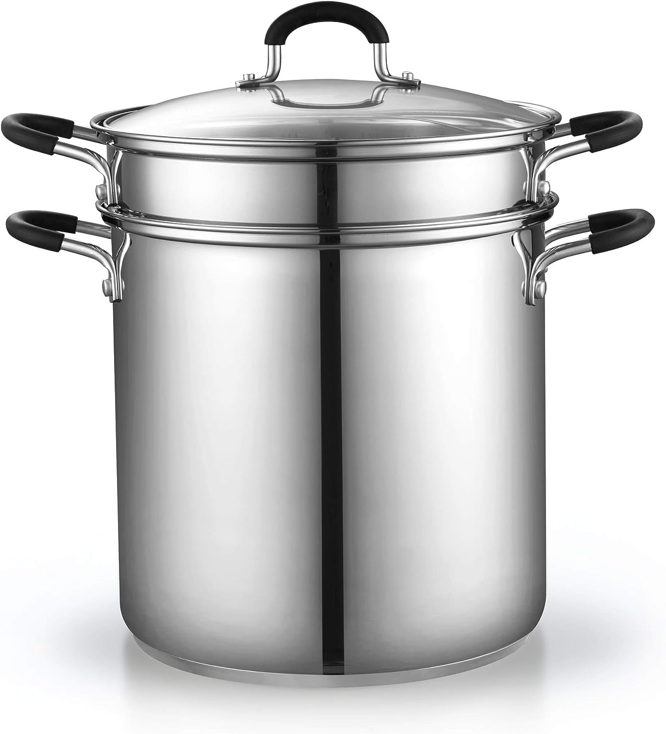 Cook N Home 4-Piece 8 Quart Multipots, Stainless Steel Pasta Cooker Steamer - Grand Goldman