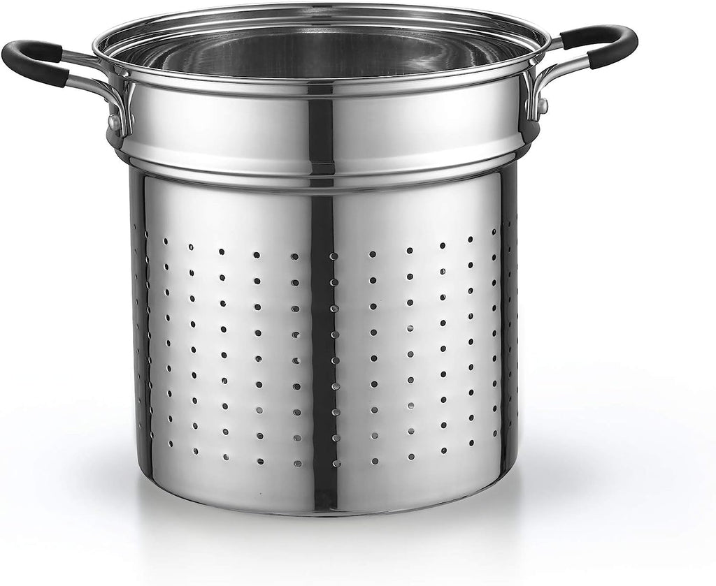 Cook N Home 4-Piece 8 Quart Multipots, Stainless Steel Pasta Cooker Steamer - Grand Goldman