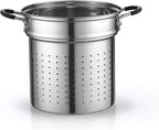 Cook N Home 4-Piece 8 Quart Multipots, Stainless Steel Pasta Cooker Steamer - Grand Goldman