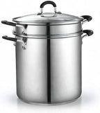 Cook N Home 4-Piece 8 Quart Multipots, Stainless Steel Pasta Cooker Steamer - Grand Goldman