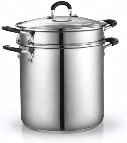 Cook N Home 4-Piece 8 Quart Multipots, Stainless Steel Pasta Cooker Steamer - Grand Goldman