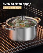 Cook N Home 4-Piece 8 Quart Multipots, Stainless Steel Pasta Cooker Steamer - Grand Goldman