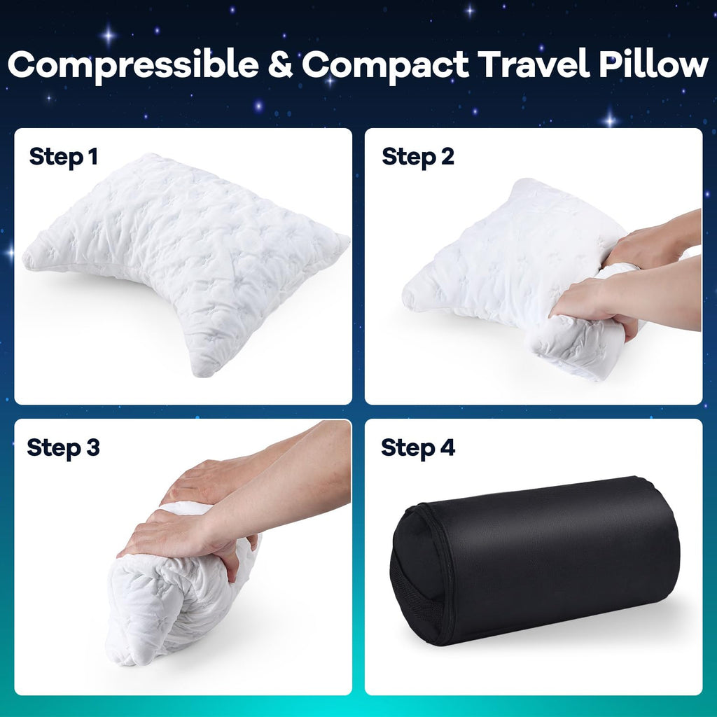 Cooling Side Sleeper Pillow for Neck and Shoulder Pain, Luxury Shredded Memory Foam Curved Bed Pillows for Sleeping Set of 1- Adjustable Queen Size- Washable Cover Crescent White - Grand Goldman