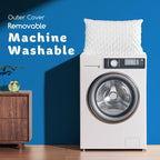 Cooling Side Sleeper Pillow for Neck and Shoulder Pain, Luxury Shredded Memory Foam Curved Bed Pillows for Sleeping Set of 1- Adjustable Queen Size- Washable Cover Crescent White - Grand Goldman