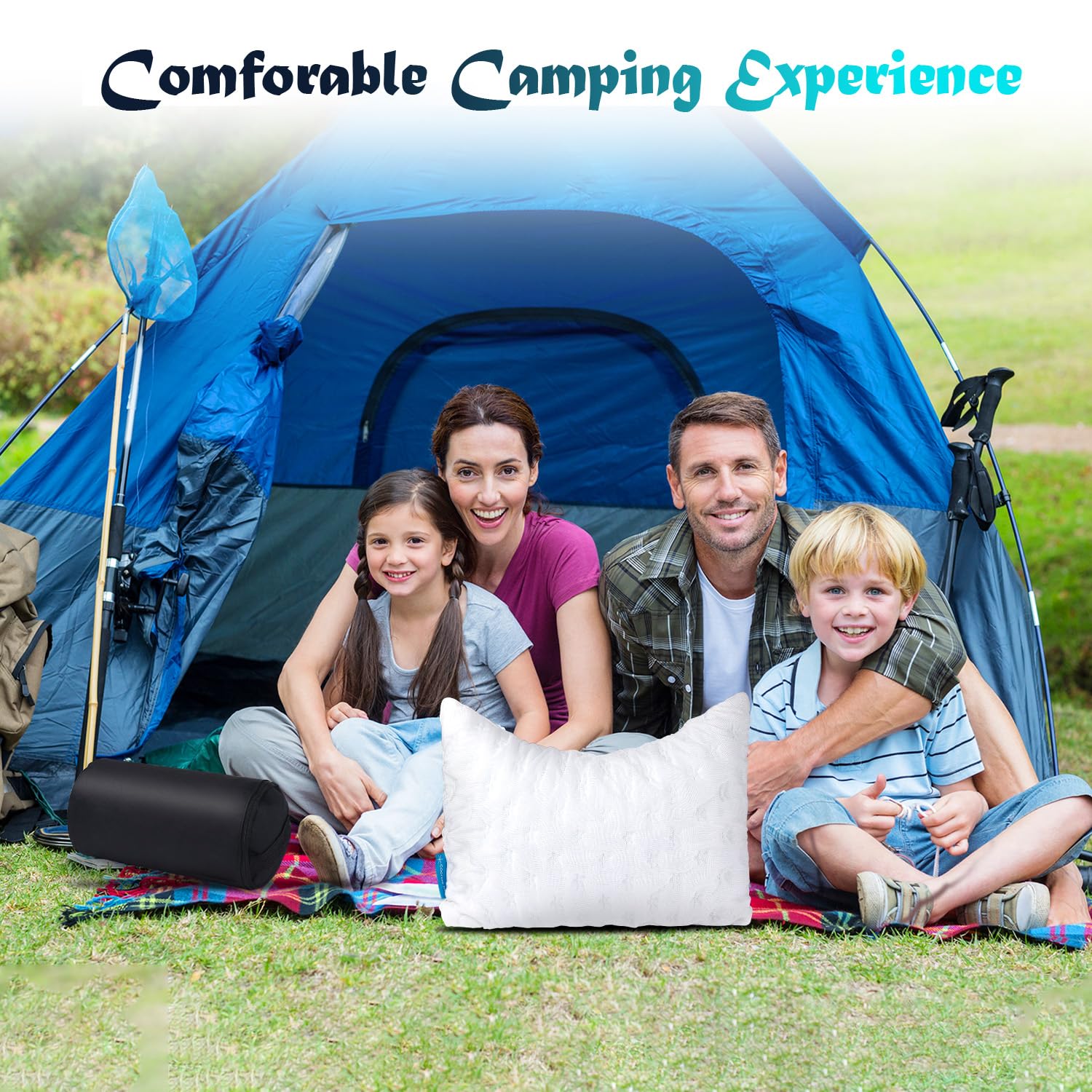 Cooling Side Sleeper Pillow for Neck and Shoulder Pain, Luxury Shredded Memory Foam Curved Bed Pillows for Sleeping Set of 1- Adjustable Queen Size- Washable Cover Crescent White - Grand Goldman