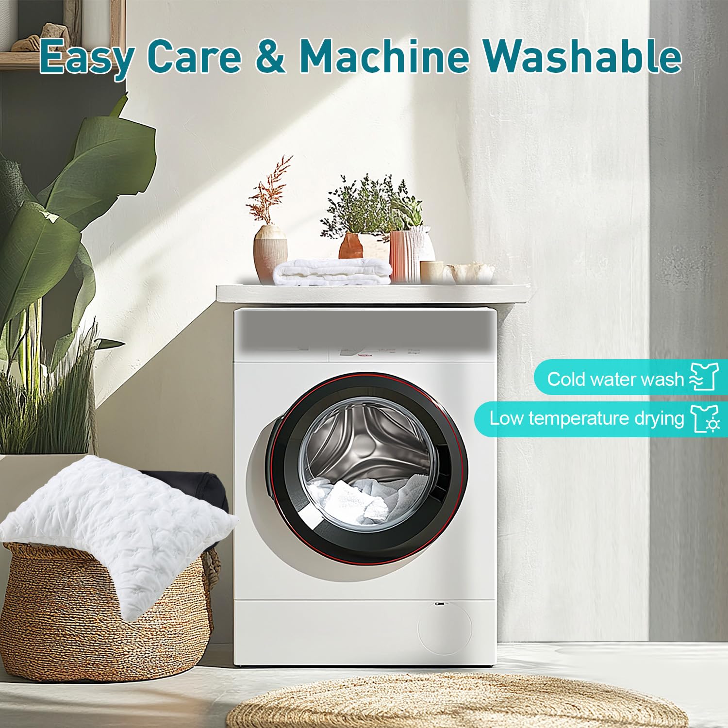 Cooling Side Sleeper Pillow for Neck and Shoulder Pain, Luxury Shredded Memory Foam Curved Bed Pillows for Sleeping Set of 1- Adjustable Queen Size- Washable Cover Crescent White - Grand Goldman