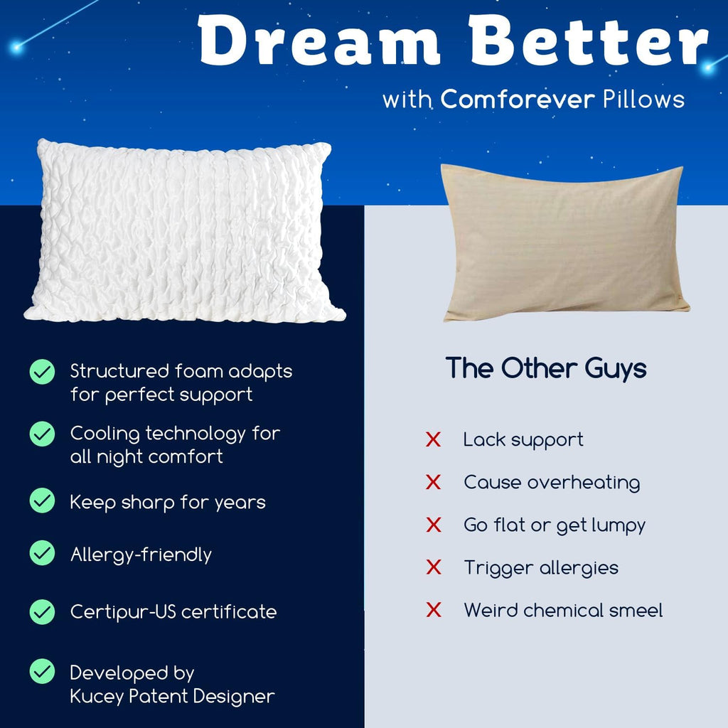 Cooling Side Sleeper Pillow for Neck and Shoulder Pain, Luxury Shredded Memory Foam Curved Bed Pillows for Sleeping Set of 1- Adjustable Queen Size- Washable Cover Crescent White - Grand Goldman