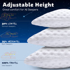 Cooling Side Sleeper Pillow for Neck and Shoulder Pain, Luxury Shredded Memory Foam Curved Bed Pillows for Sleeping Set of 1- Adjustable Queen Size- Washable Cover Crescent White - Grand Goldman