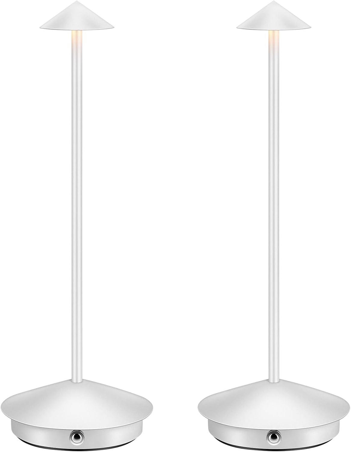 Cordless Led Table Lamp 2 Pack, Portable Outdoor Table Lamp, Cordless Desk Lamp Rechargeable in Aluminum for Restaurant Home Outdoor, Stepless Dimming 3 Light Color, Black - Grand Goldman