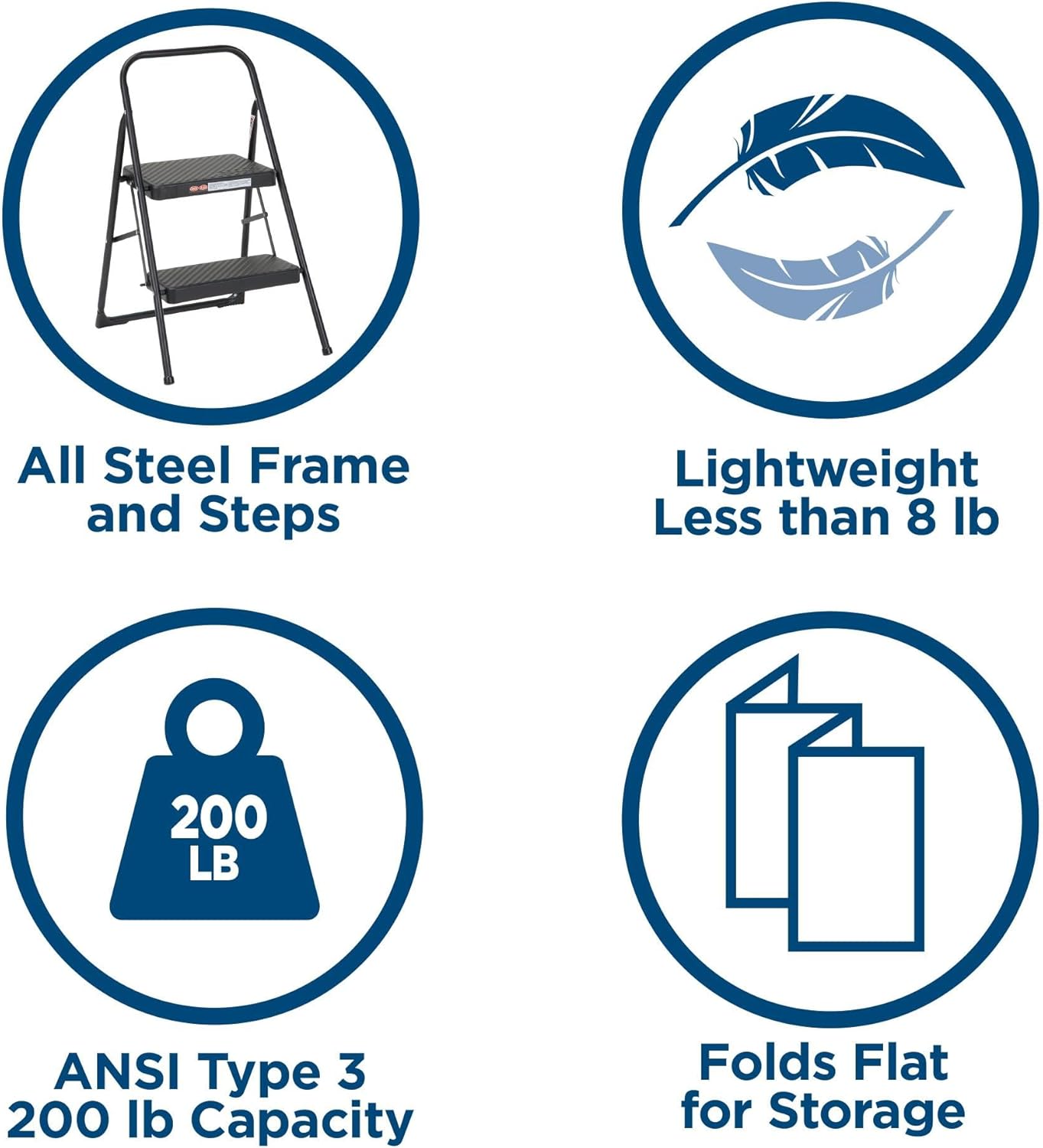 CoscoProducts COSCO Two Step Household Folding Step Stool - Grand Goldman