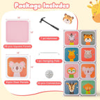 Costzon Kids Closet, Cartoon DIY Modular Dresser Storage Organizer with 12 Cubes & 2 Clothes Hanging Rack, Portable Armoire for Baby Toddlers, Kids Wardrobe for Bedroom Nursery (Blue) - Grand Goldman