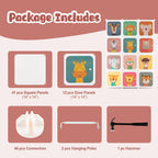 Costzon Kids Closet, Cartoon DIY Modular Dresser Storage Organizer with 12 Cubes & 2 Clothes Hanging Rack, Portable Armoire for Baby Toddlers, Kids Wardrobe for Bedroom Nursery (Blue) - Grand Goldman