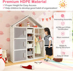 Costzon Kids Dress Up Storage, Open Hanging Armoire Closet with Storage Bins, Shelves, Side Baskets, Kids Dress Up Rack for Little Girls, Kids Wardrobe Closet for Kids Room, Bedroom (Pink) - Grand Goldman