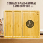 Cosy Family Wood Cutting Boards for Kitchen - Set of 4 - Bamboo Cutting Boards with Juice Groove, Serving Board Set, Thick Chopping Board for Meat, Veggies, Easy to clean - Grand Goldman