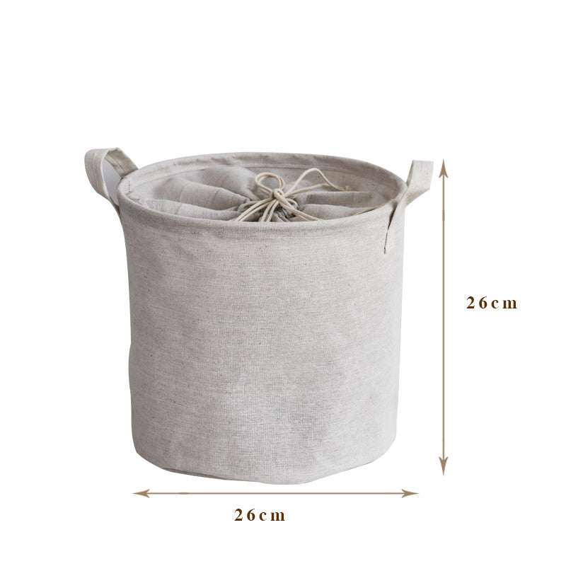 Cotton And Linen Foldable Storage Bucket Laundry Basket Dirty Clothes Storage Basket - Grand Goldman