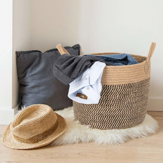 Cotton Linen Storage Laundry Basket - Grand Goldman