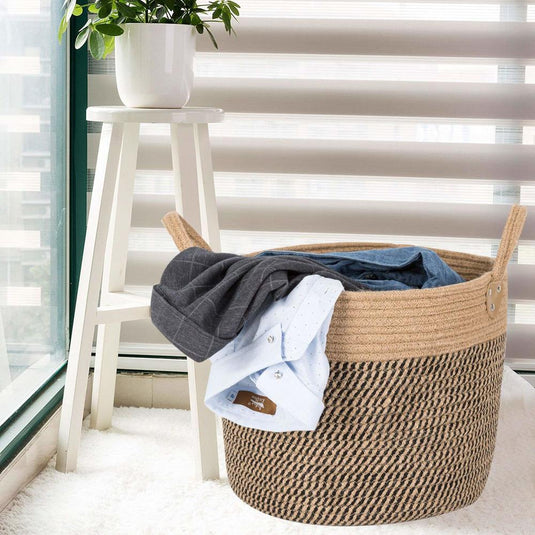 Cotton Linen Storage Laundry Basket - Grand Goldman